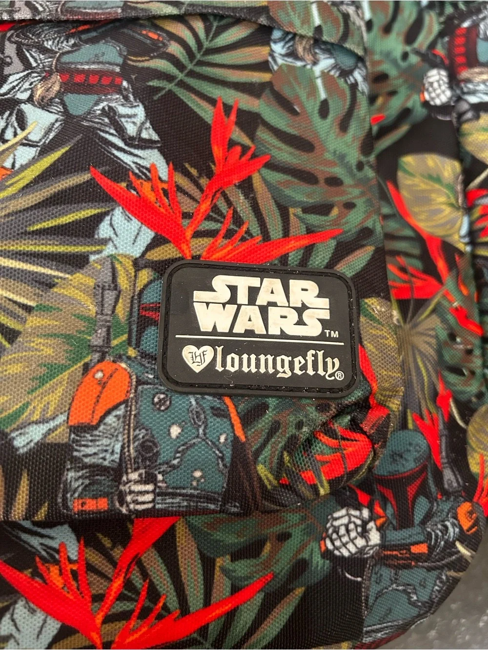 Star Wars Boba Fett Tropical Print Backpack - Green/Black/Red